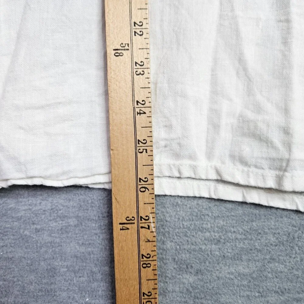 FLAX Women's Size XL White 100% Linen Short Sleeve Boxy Relaxed Top - Picture 5 of 6